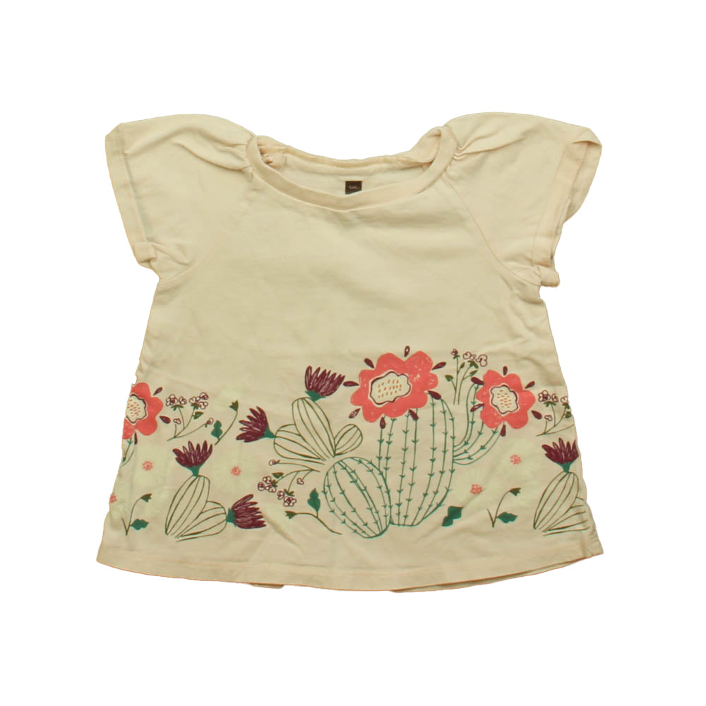 Tea Girls Pink Floral Short Sleeve Shirt Size: 18-24 Months