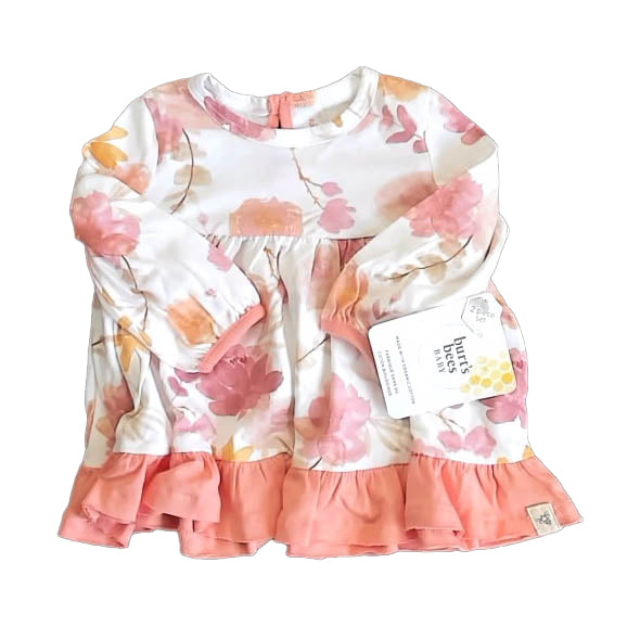 Burt's Bees Girls Pink Floral Dress Size: 0-3 Months Pink Floral