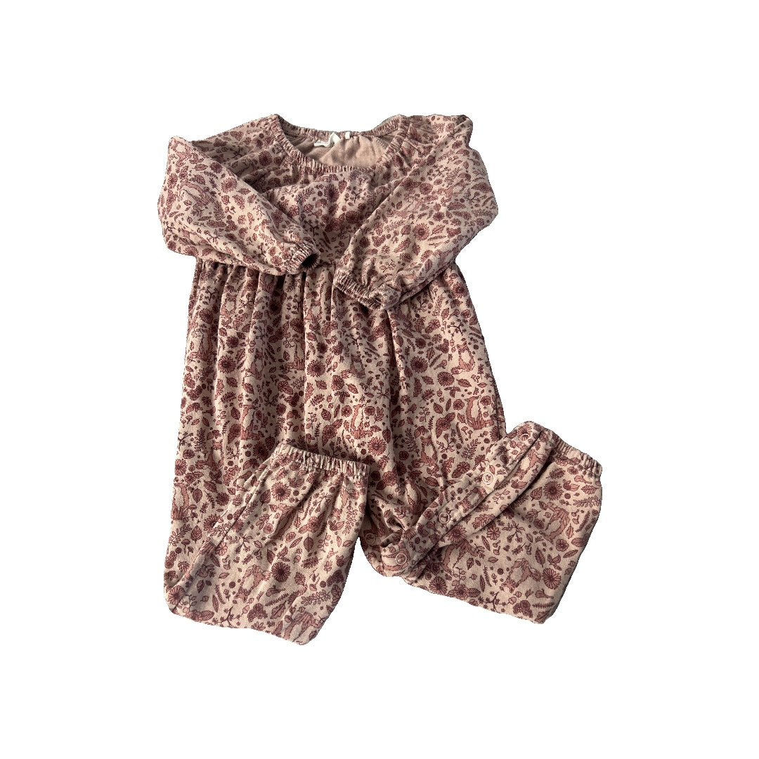 Girls Pink floral Button Down Short Sleeve Size: 18-24 months Pink floral