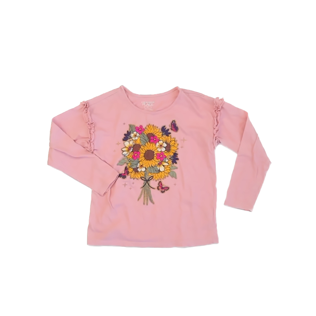 Children's Place Girls Pink | Floral Long Sleeve T-Shirt Size: 5T Pink | Floral