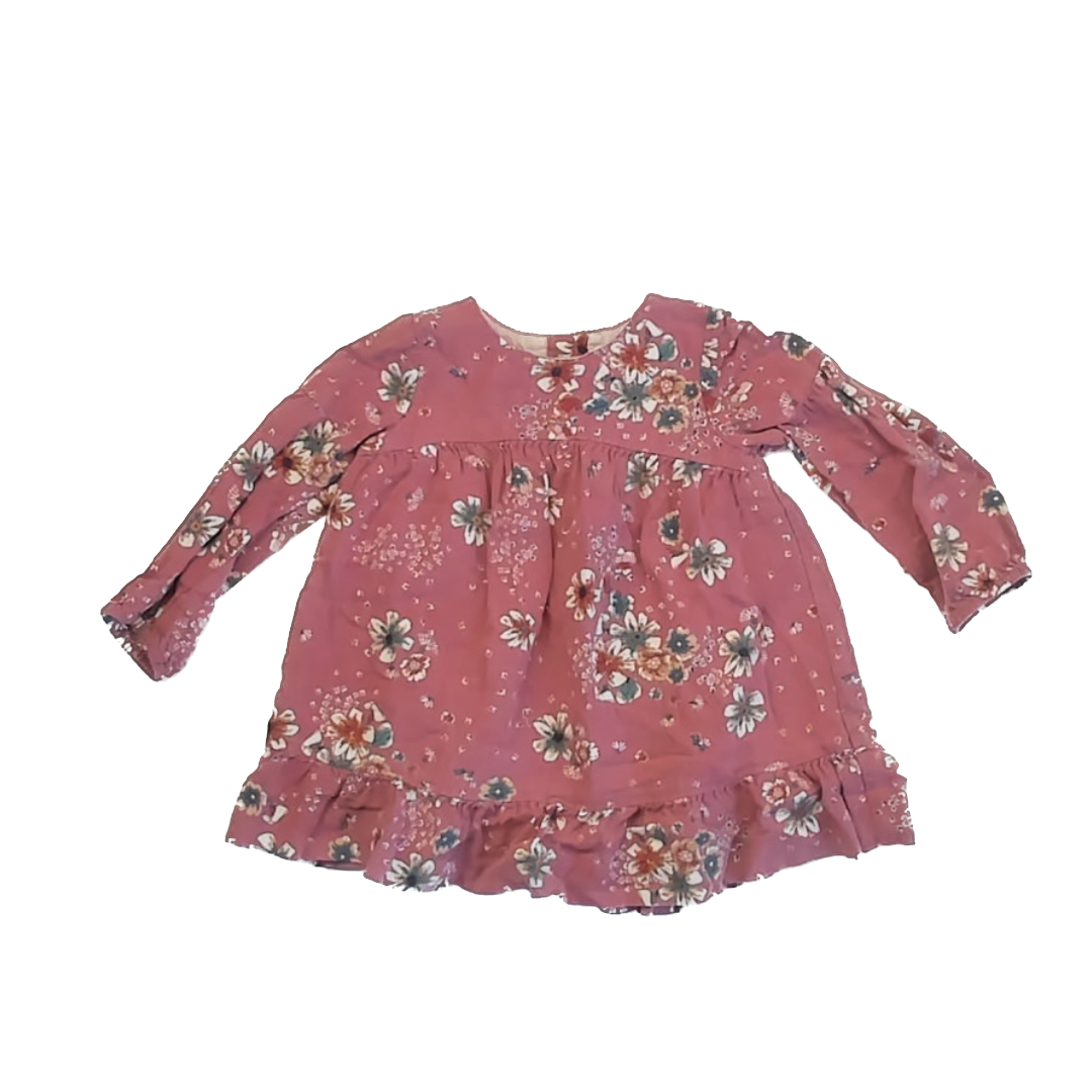 Zara Girls Pink Floral Dress Size: 18-24 Months Pink Floral