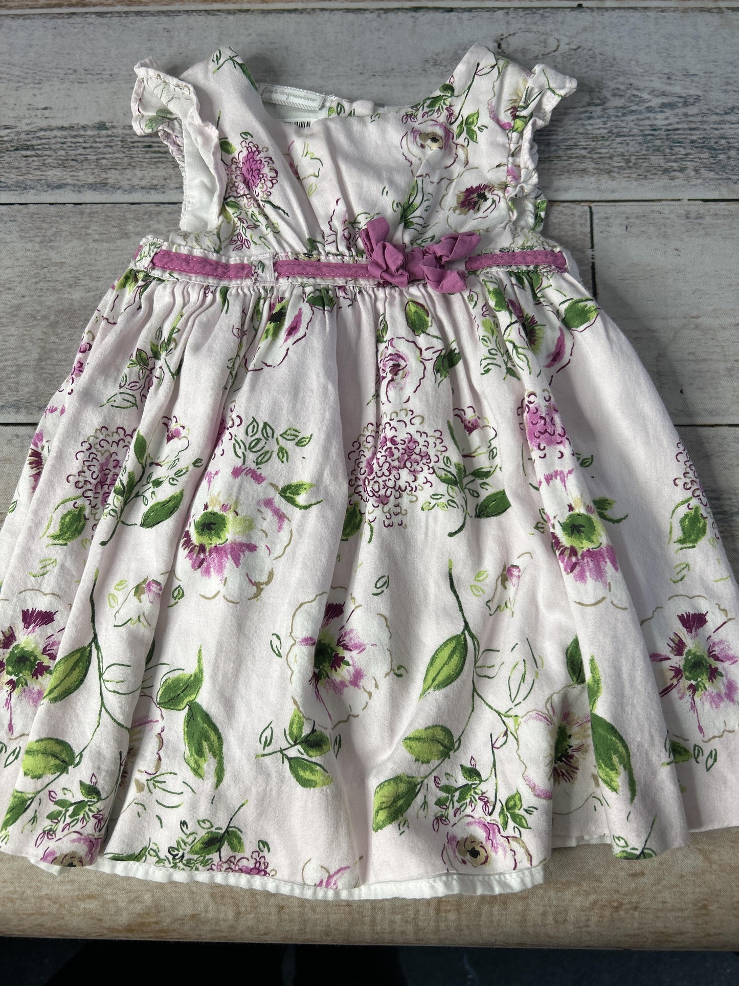 First Impressions Girls Pink floral Dress Size: 12 months Pink floral