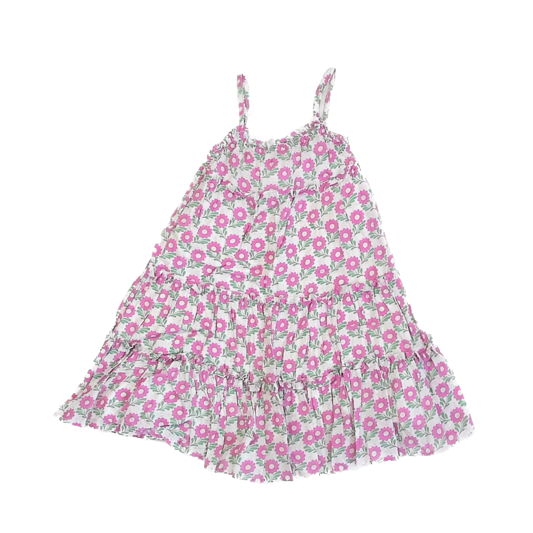 Mini Boden Girls Pink Floral Dress Size: 4-5T Pink Floral