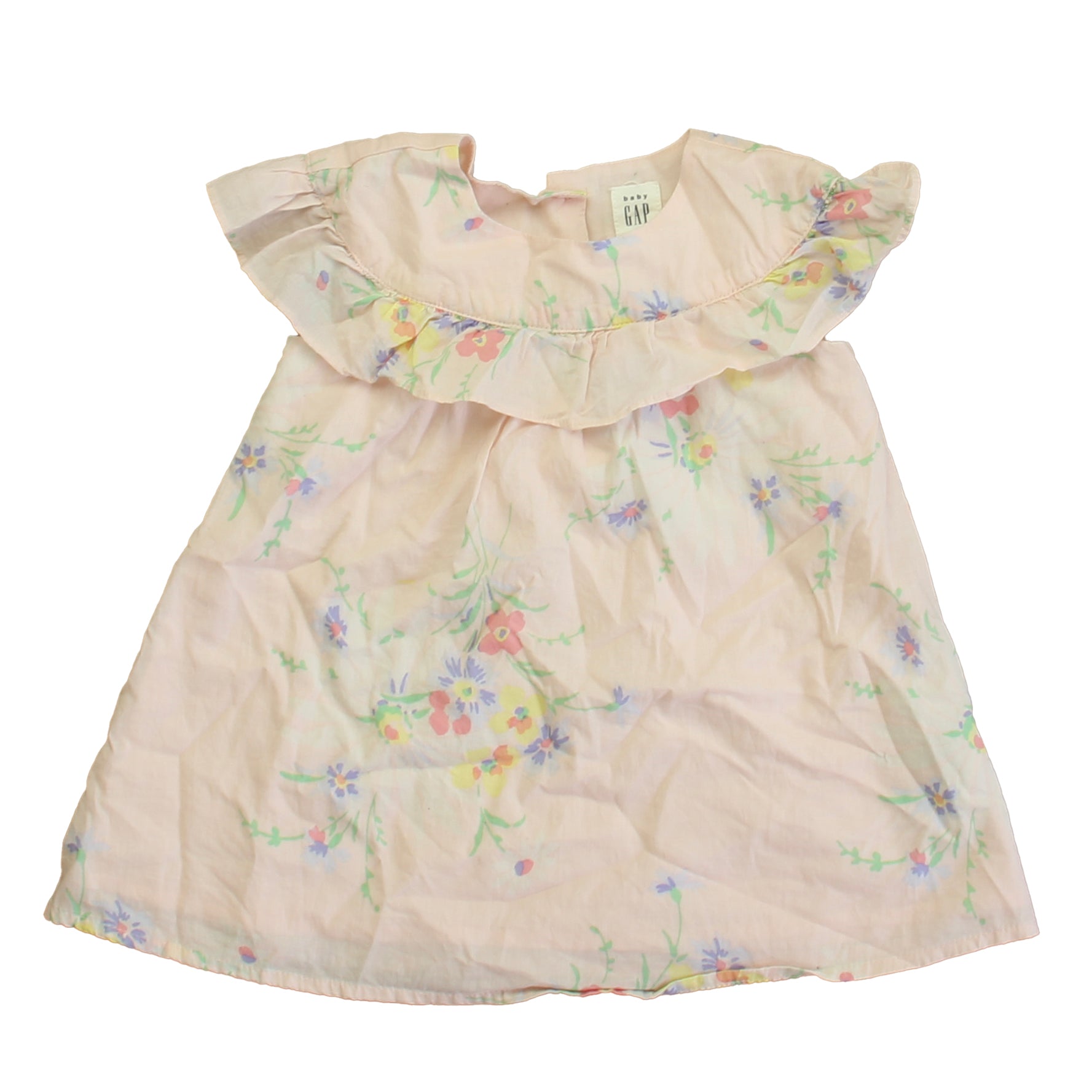 Gap Girls Pink Floral Dress Size: 6-12 Months Pink Floral