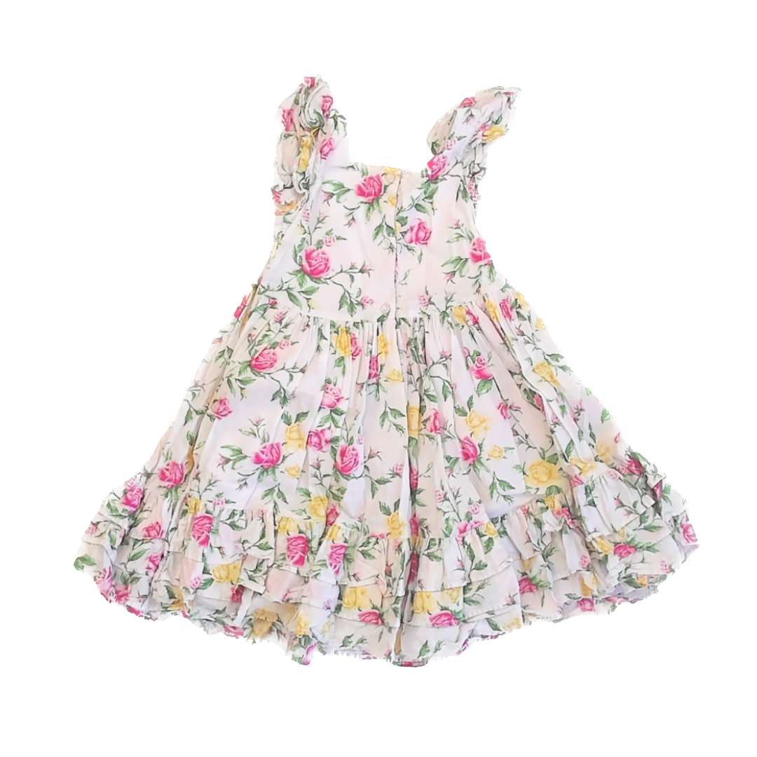 Janie and Jack Girls Pink Floral Dress Size: 4T Pink Floral