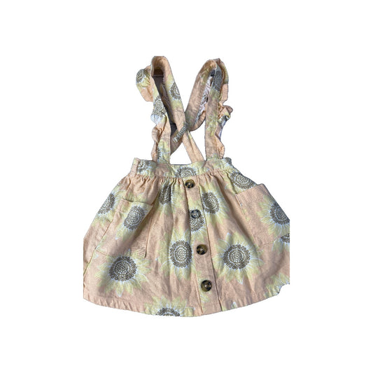Girls Pink floral Overalls Size: 9-12 Months Pink floral