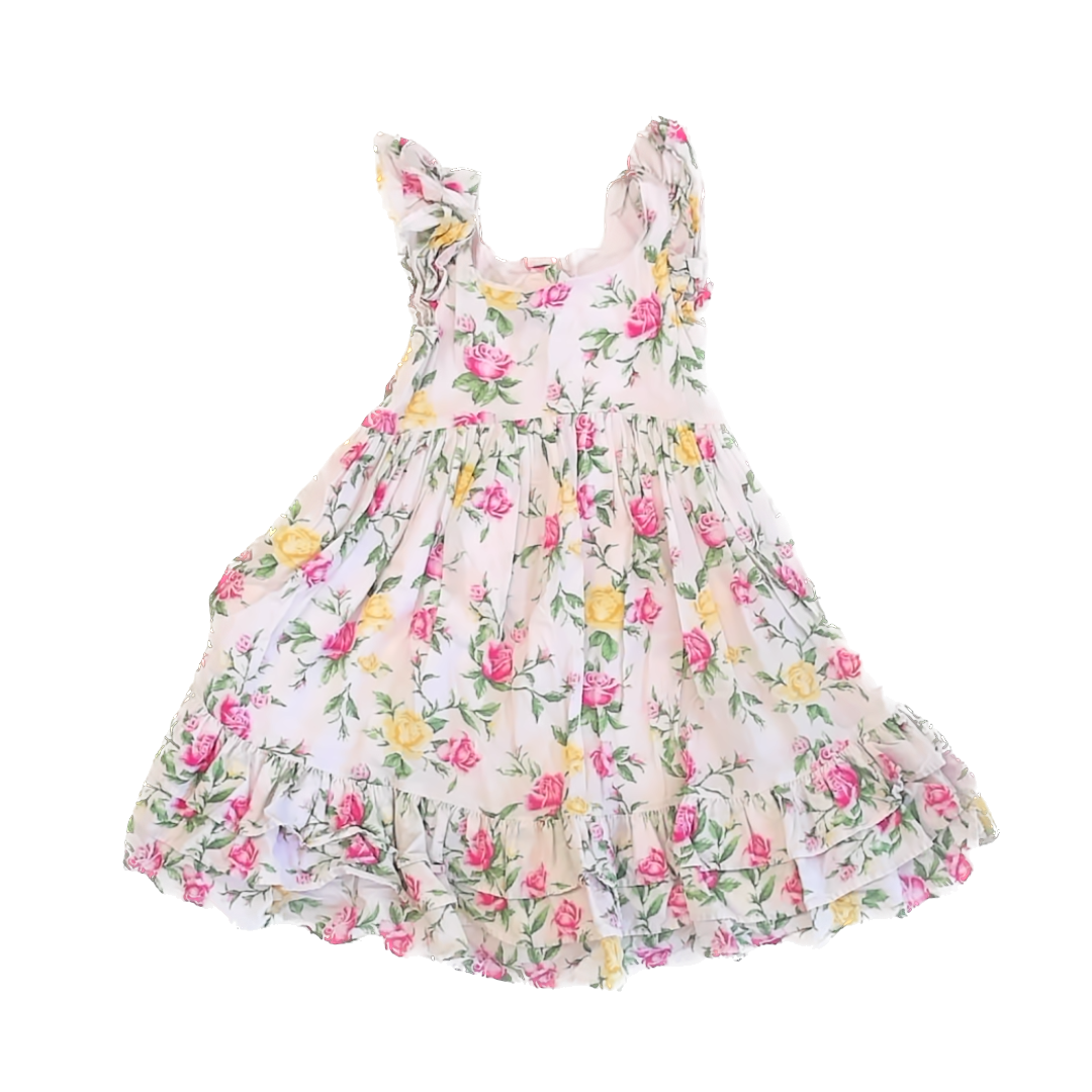 Janie and Jack Girls Pink Floral Dress Size: 4T Pink Floral