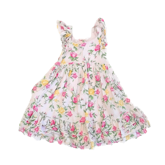 Janie and Jack Girls Pink Floral Dress Size: 4T Pink Floral