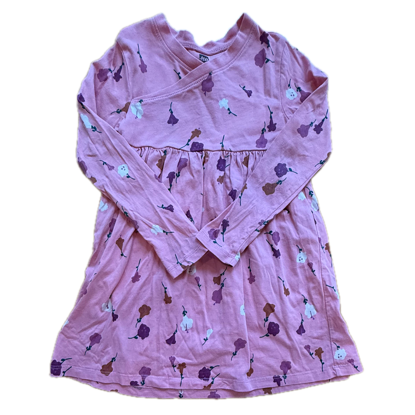 Tea Collection Girls Pink Floral Dress Size: 4T Pink Floral