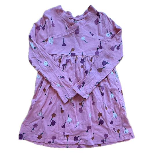 Tea Collection Girls Pink Floral Dress Size: 4T Pink Floral