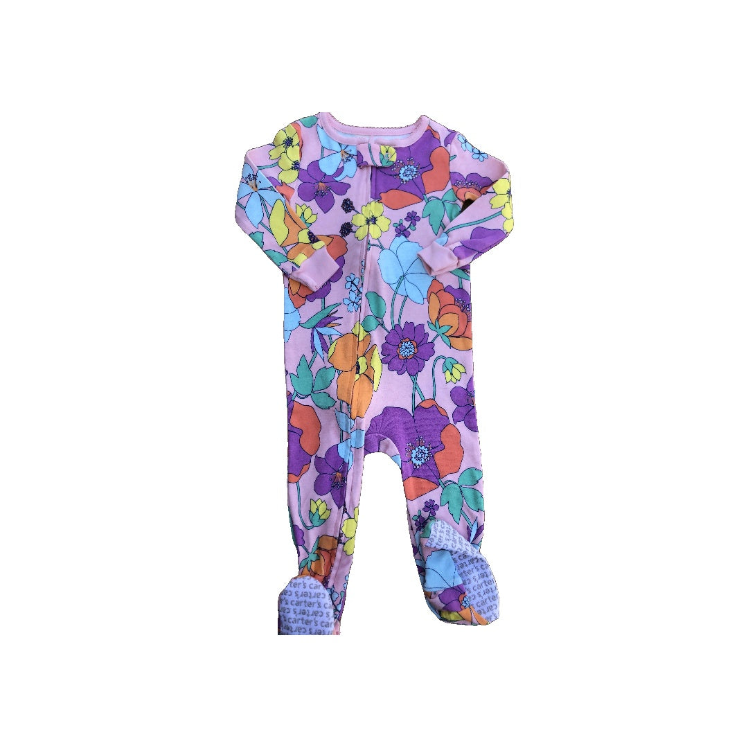 Carters Girls Pink floral Pajamas Size: 12 months Pink floral