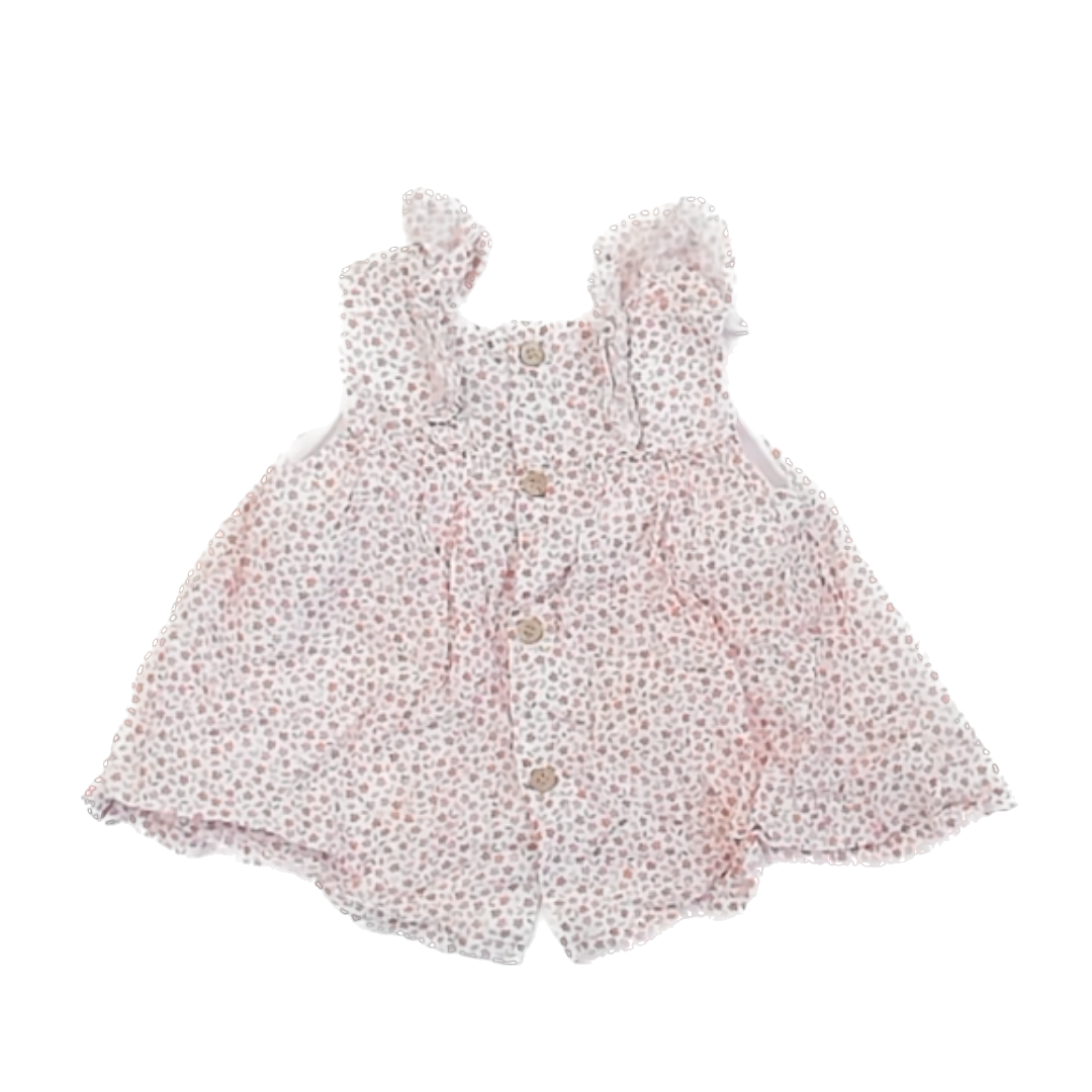 Babidu Girls Pink Floral Dress Size: 6M Pink Floral