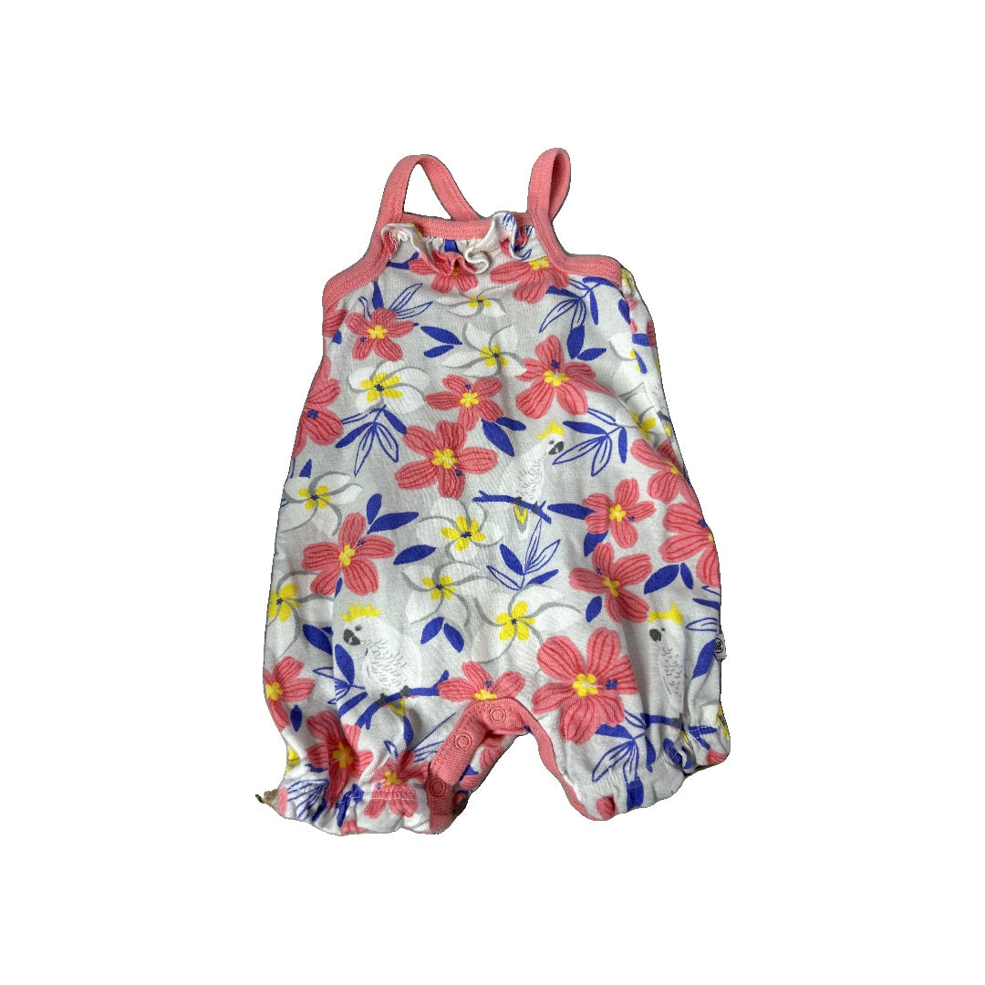 Girls Pink floral Romper Size: 0-3 months Pink floral