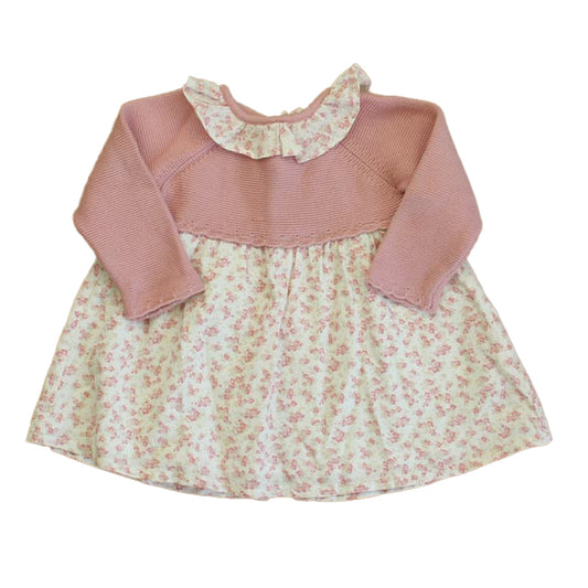 Fagottino Girls Pink Floral Dress Size: 6-9 Months