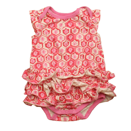 Tea Girls Pink Floral Romper Size: 3-6 Months Pink Floral