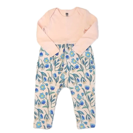 Tea Collection Girls Pink Floral Long Sleeve Outfit Size: 12-18 Months Pink Floral