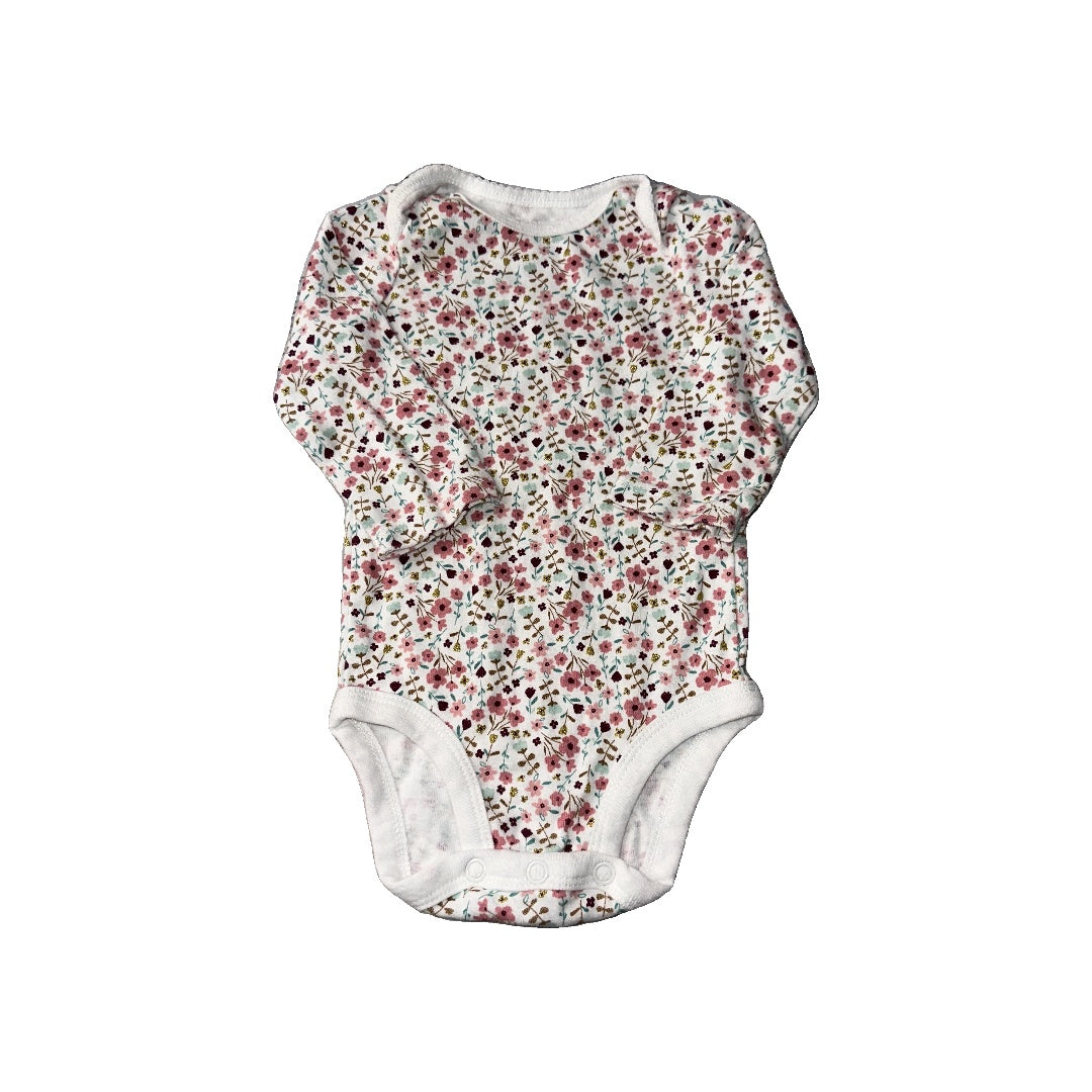 Carters Girls Pink floral Onesie Size: 3-6 months Pink floral