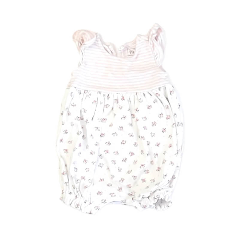 Gap Girls Pink Floral Romper Size: 3-6 Months Pink Floral