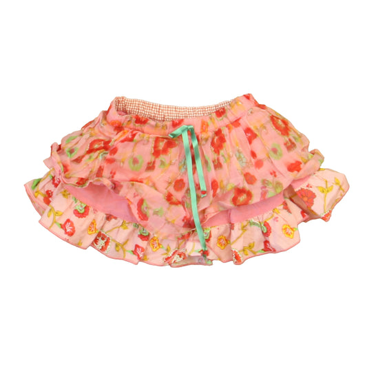 Oilily Girls Pink Floral Skirt Size: 18 Months