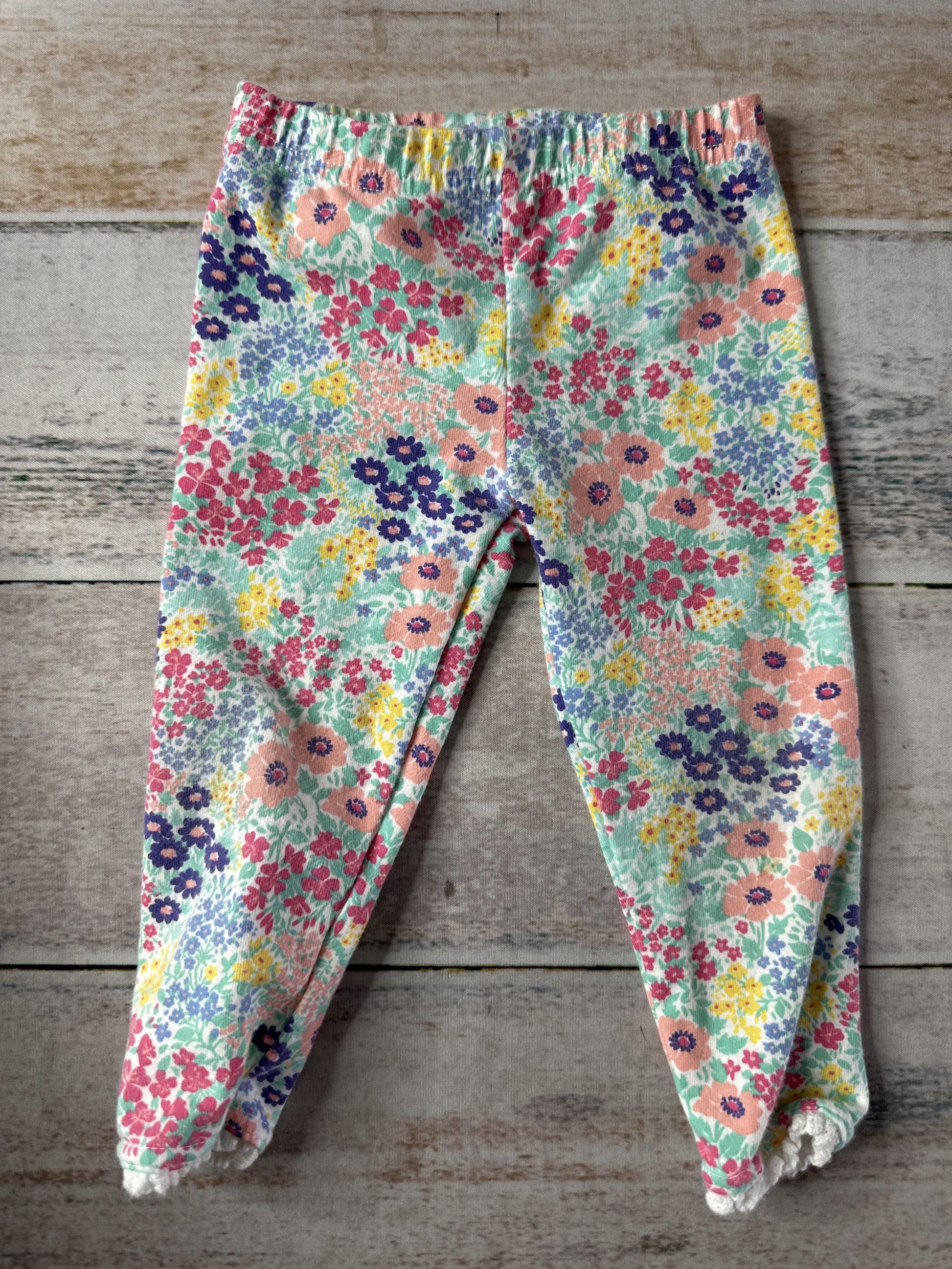 Carters Girls Pink floral Pants Size: 9 months Pink floral