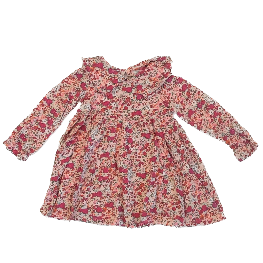 Next Girls Pink Floral Dress Size: 4-5T Pink Floral