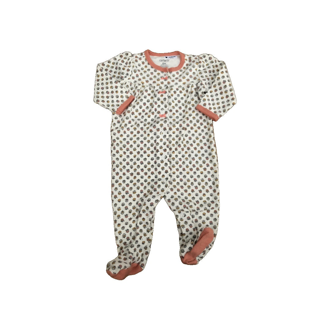 Carters Girls Pink floral Pajamas Size: 6 months Pink floral