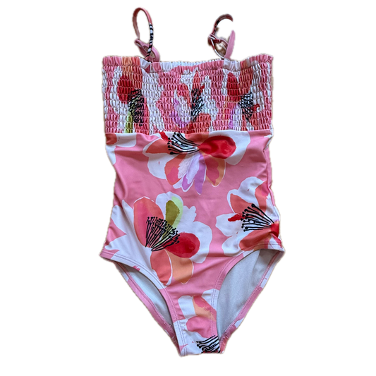 Tea Collection Girls Pink Floral 1-piece Swimsuit Size: 8 Years Pink Floral