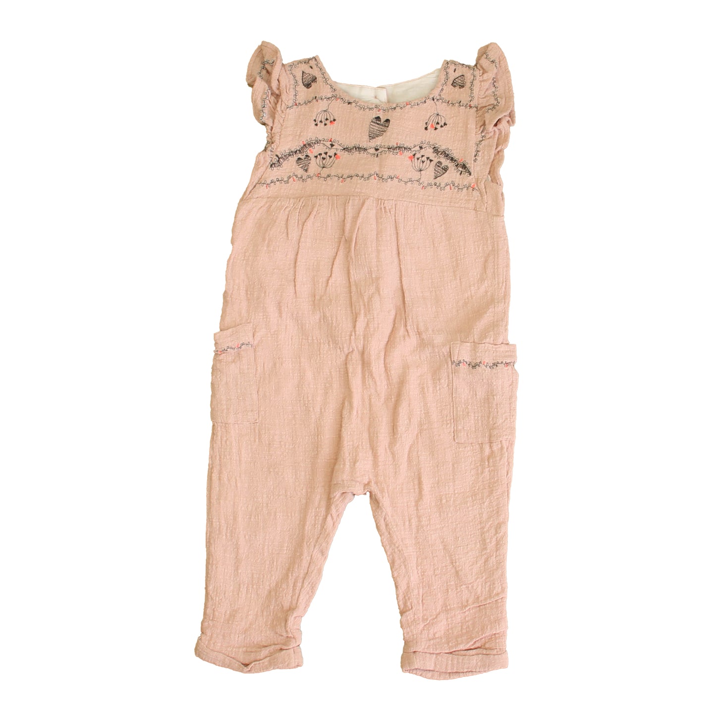 Zara Girls Pink Floral Romper Size: 18-24 Months