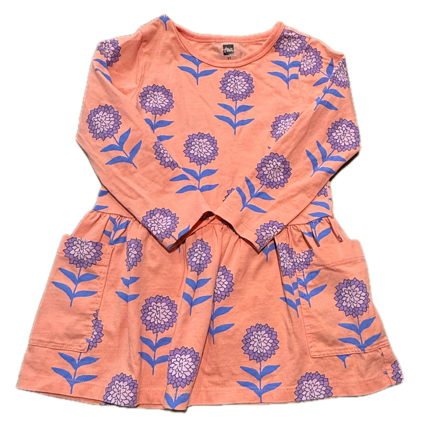 Tea Collection Girls Pink Floral Dress Size: 2T Pink Floral