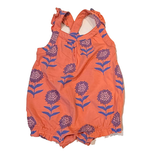 Tea Collection Girls Pink Floral Romper Size: 6-9 Months Pink Floral