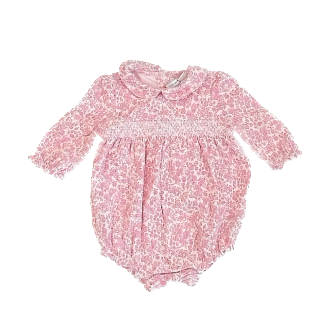 Janie and Jack Girls Pink Floral Long Sleeve Outfit Size: 6-12 Months Pink Floral
