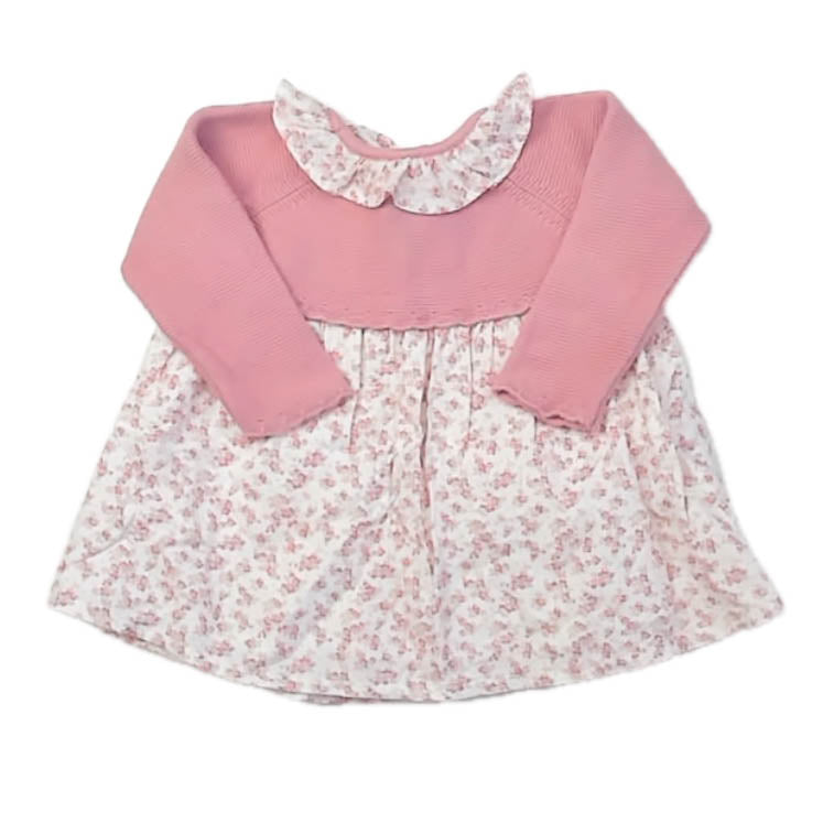 Fagottino Girls Pink Floral Dress Size: 6-9 Months Pink Floral