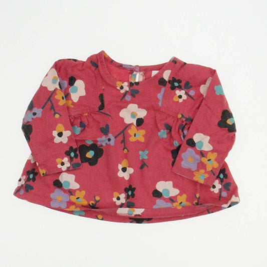 Tea Girls Pink Floral Long Sleeve Shirt Size: 6-9 Months Pink Floral