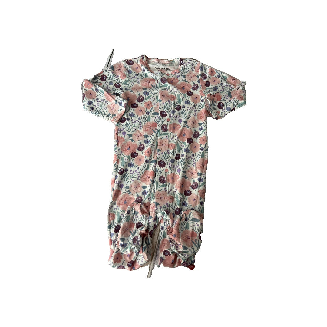Magnetic Me Girls Pink floral Pajamas Size: 6-9 months Pink floral