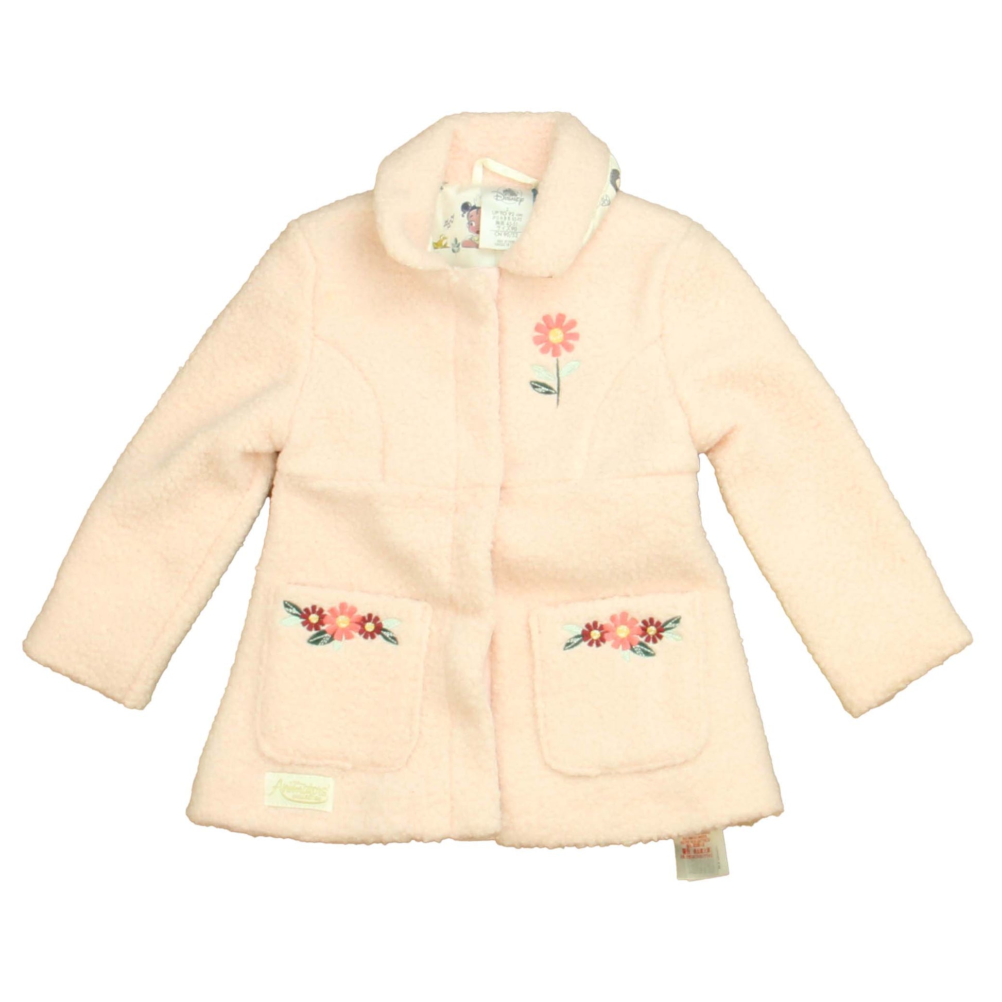 Disney Girls Pink Floral Jacket Size: 2T Pink Floral