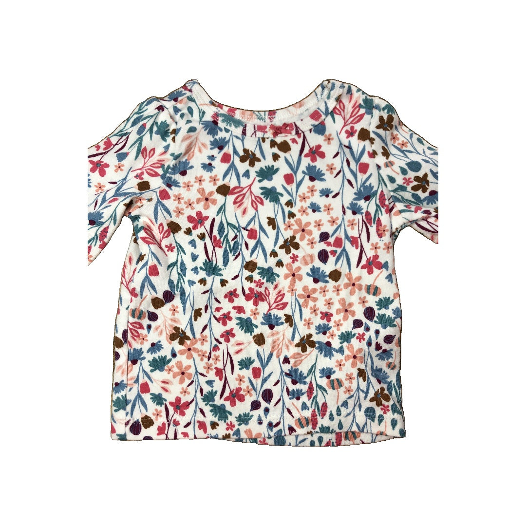 Carters Girls Pink floral Long Sleeve T-Shirt Size: 0-3 months Pink floral