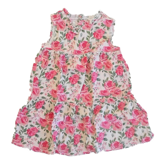 Mudpie Girls Pink Floral Dress Size: 5T Pink Floral