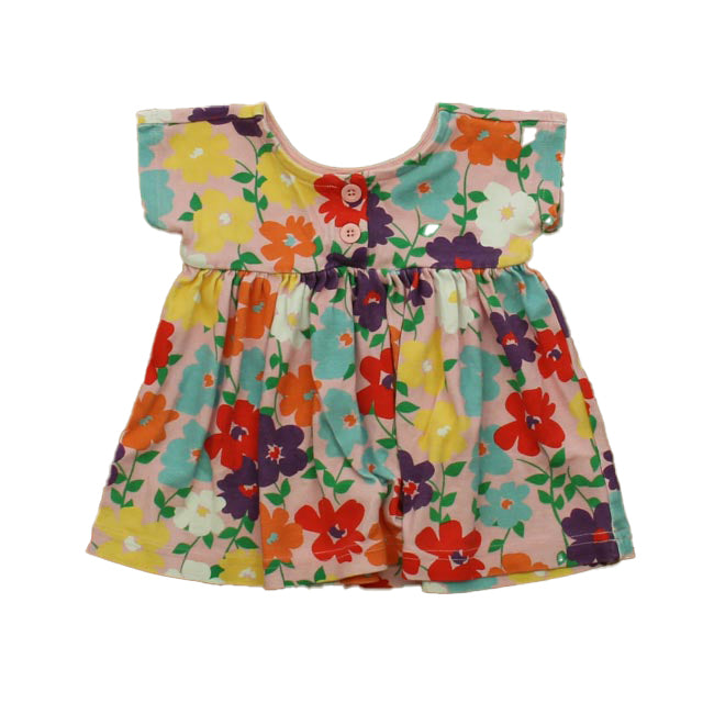 Hanna Andersson Girls Pink Floral Short Sleeve Shirt Size: 6-9 Months Pink Floral