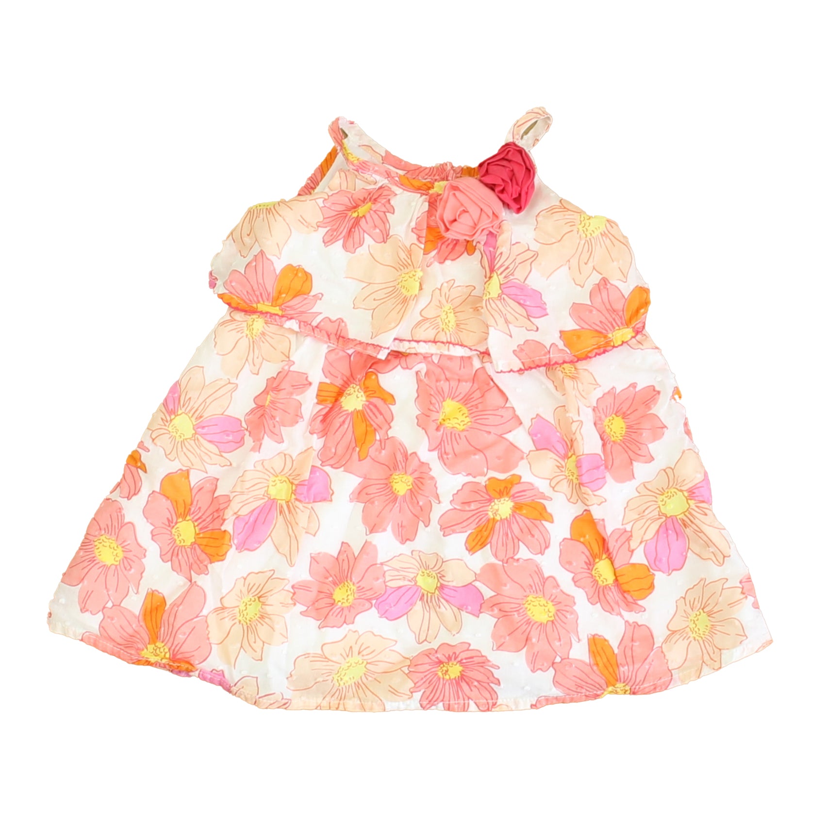 Penelope Mack Girls Pink Floral Dress Size: 12 Months Pink Floral
