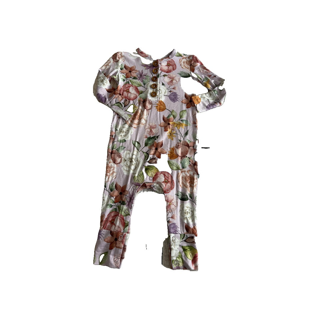 Posh Peanut Girls Pink floral Long Sleeve Outfit Size: 6-9 months Pink floral