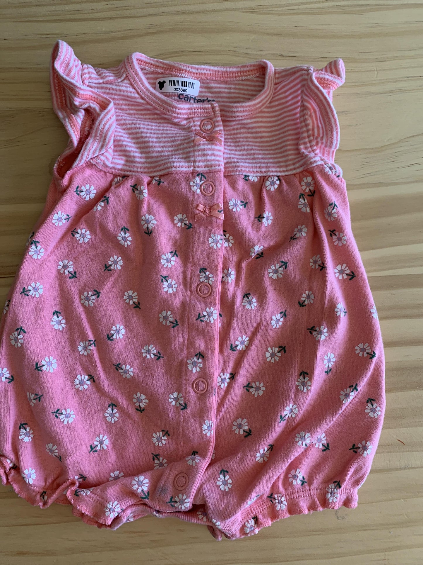 Girls Pink floral Romper Size: Newborn Pink floral