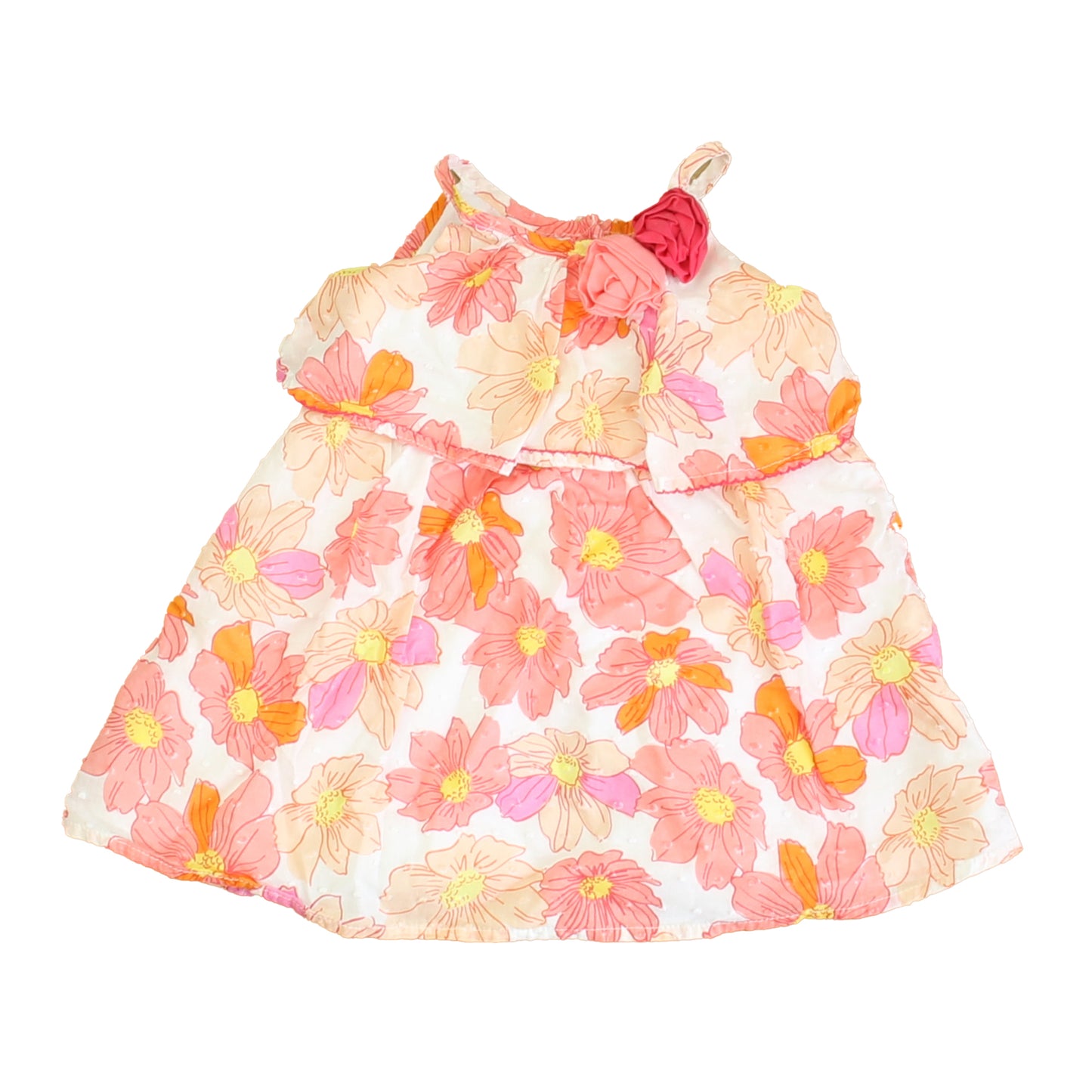 Penelope Mack Girls Pink Floral Dress Size: 12 Months Pink Floral