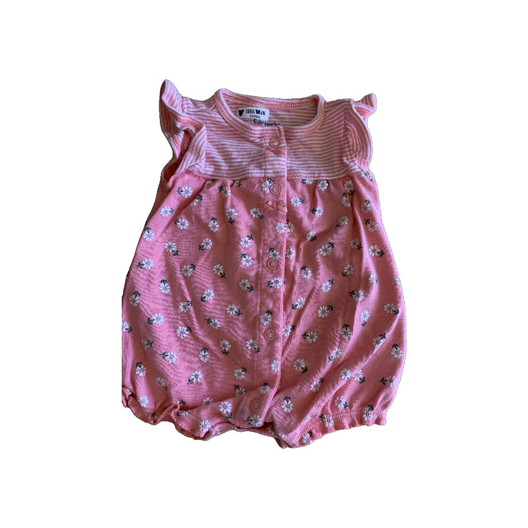 Girls Pink floral Romper Size: Newborn Pink floral