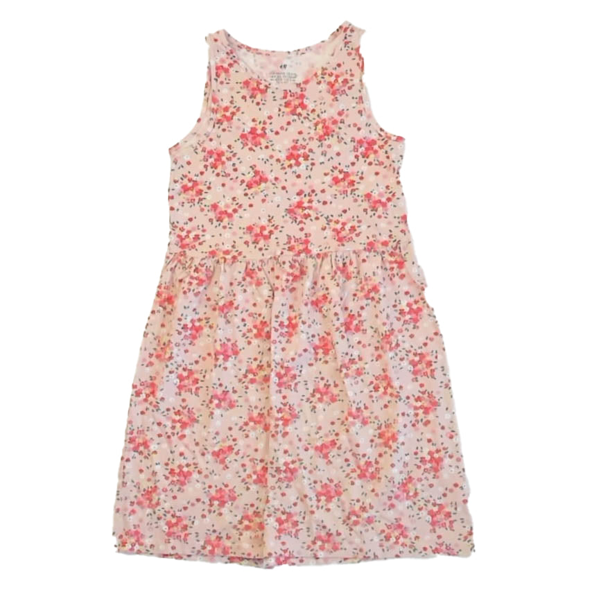 H&M Girls Pink Floral Dress Size: 8-10 Years Pink Floral