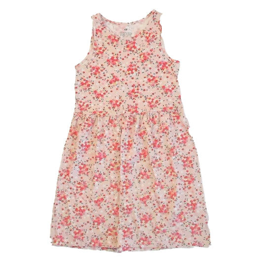 H&M Girls Pink Floral Dress Size: 8-10 Years Pink Floral