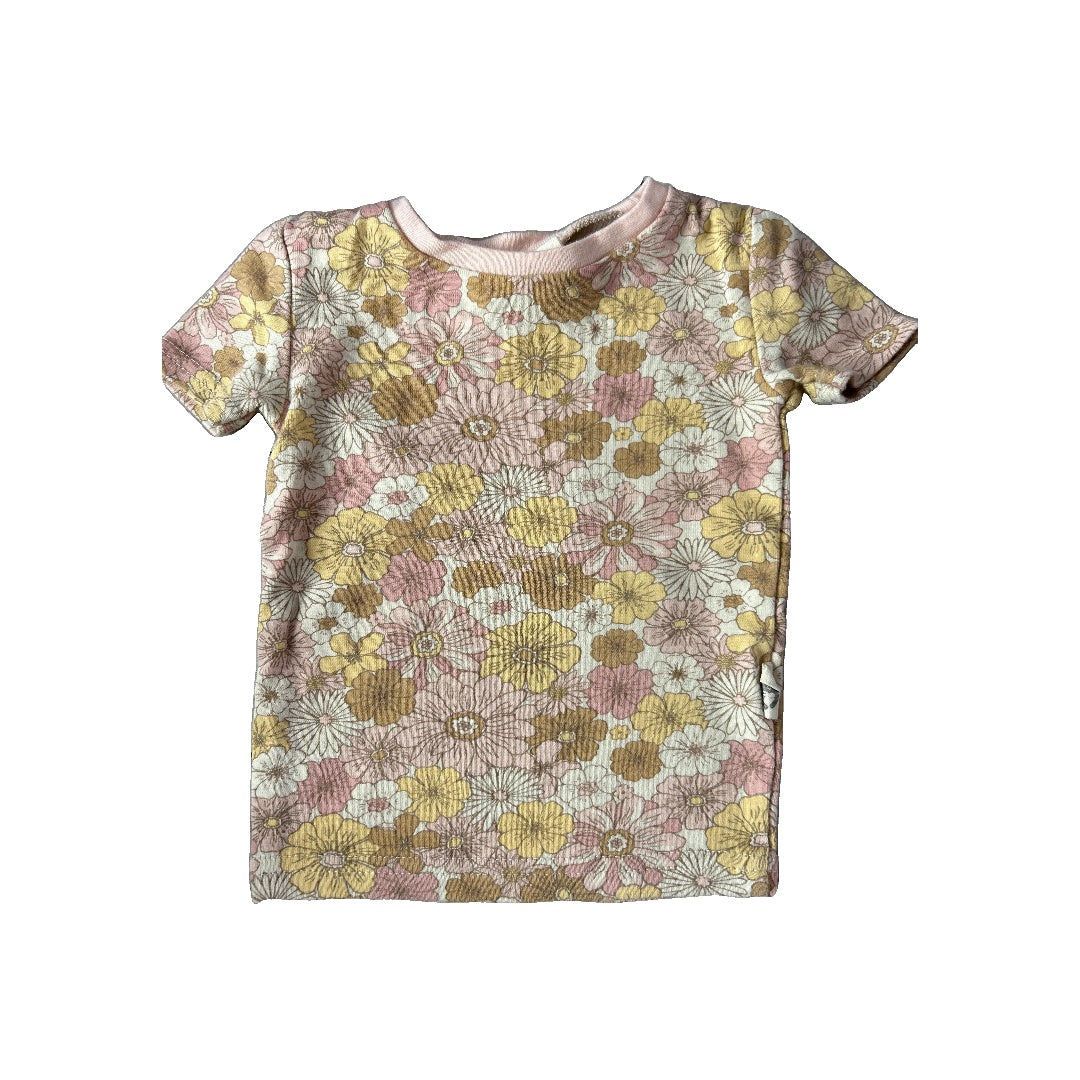 Girls Pink floral T-Shirt Size: 12M Pink floral
