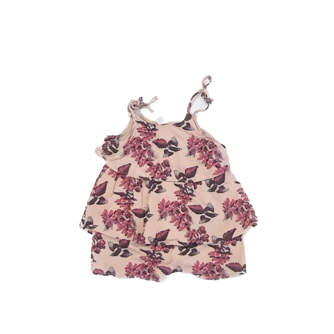 Kate Quinn Girls Pink Floral Romper Size: 6-12 Months Pink Floral
