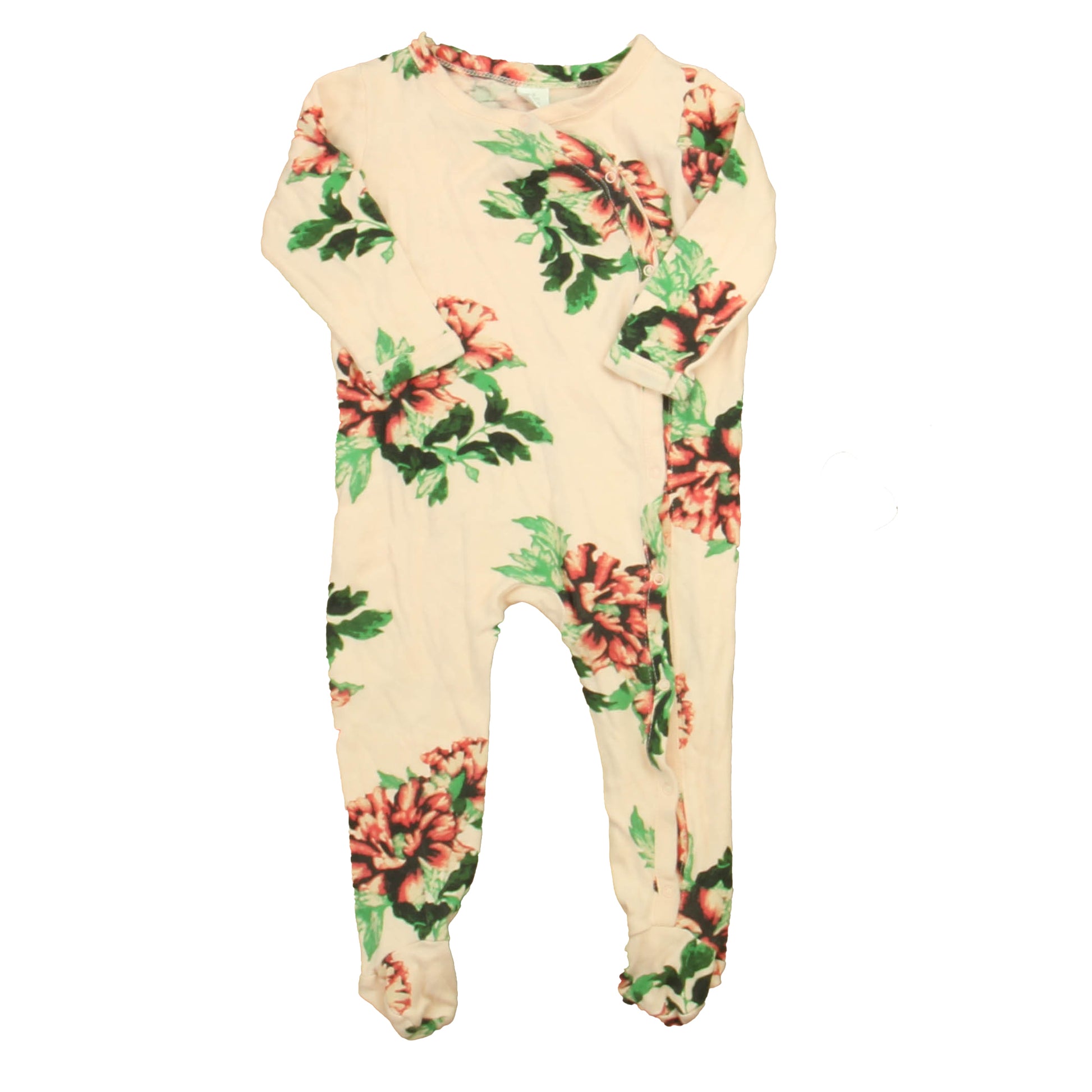 Nordstrom Girls Pink Floral Long Sleeve Outfit Size: 9 Months Pink Floral