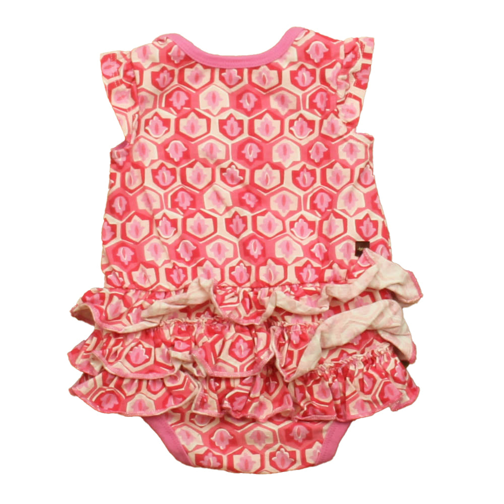 Tea Girls Pink Floral Romper Size: 3-6 Months Pink Floral