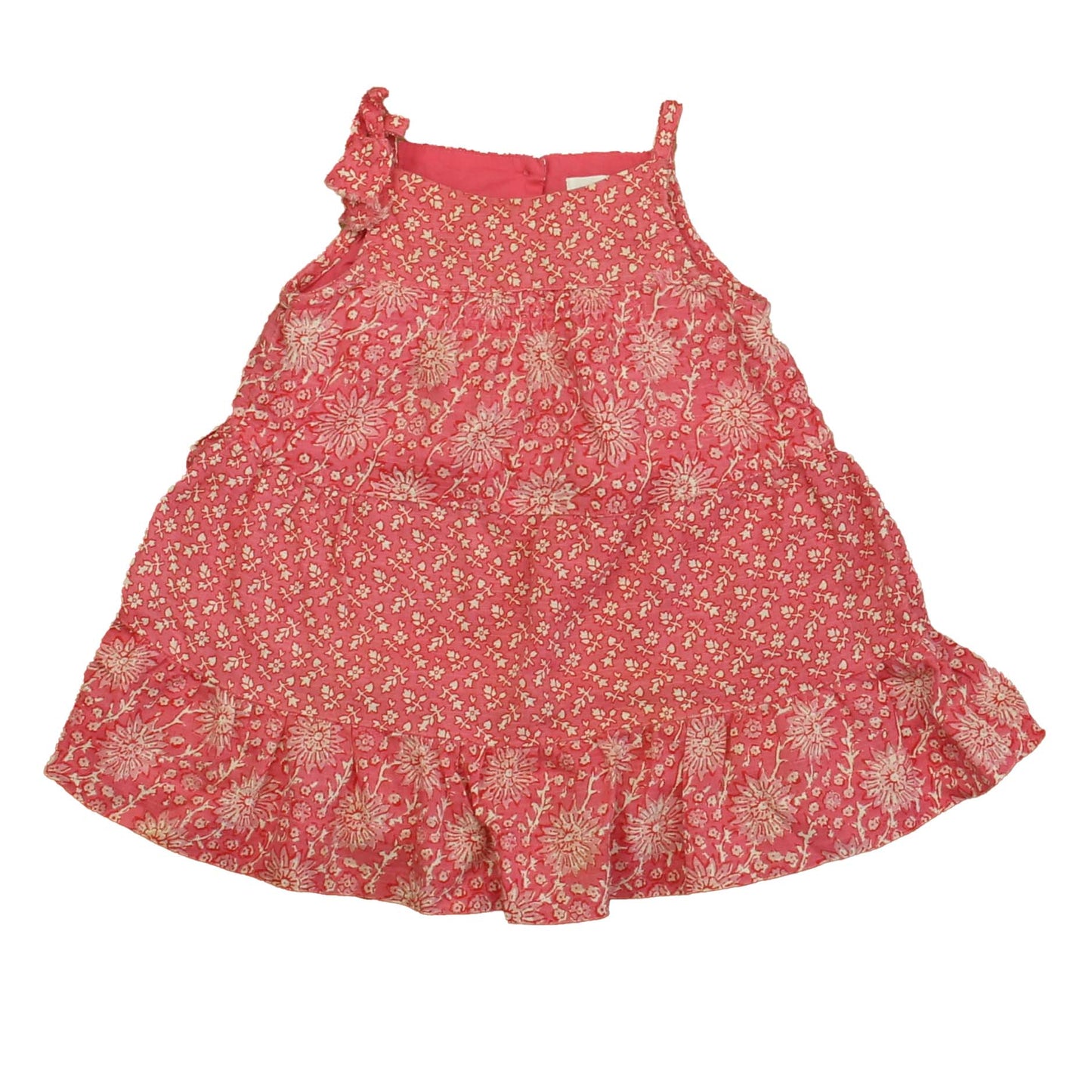 Gap Girls Pink Floral Dress Size: 12-18 Months Pink Floral